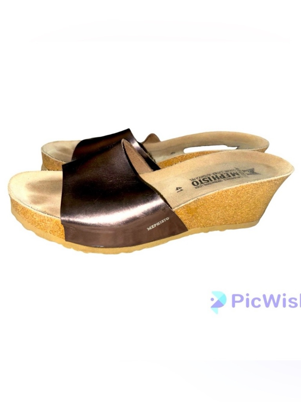 Women’s Mephisto Sandals size 41/11 Air Relax Genuine Leather Metallic